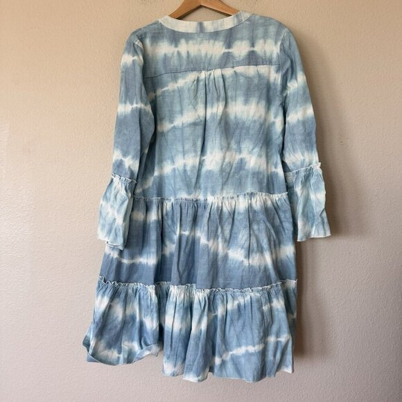 FAHERTY Vida Blue Tie Dye Tiered A Line Oversized Dress Size Small $278 - Picture 11 of 11